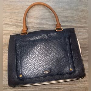 Dune Chic Navy and Tan Handbag